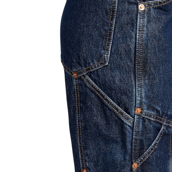 NEW RE/DONE SUPER HIGH WORKWEAR JEANS WIDE LEG HERITAGE RINSE 25 RIGID COTTON - Picture 8 of 11